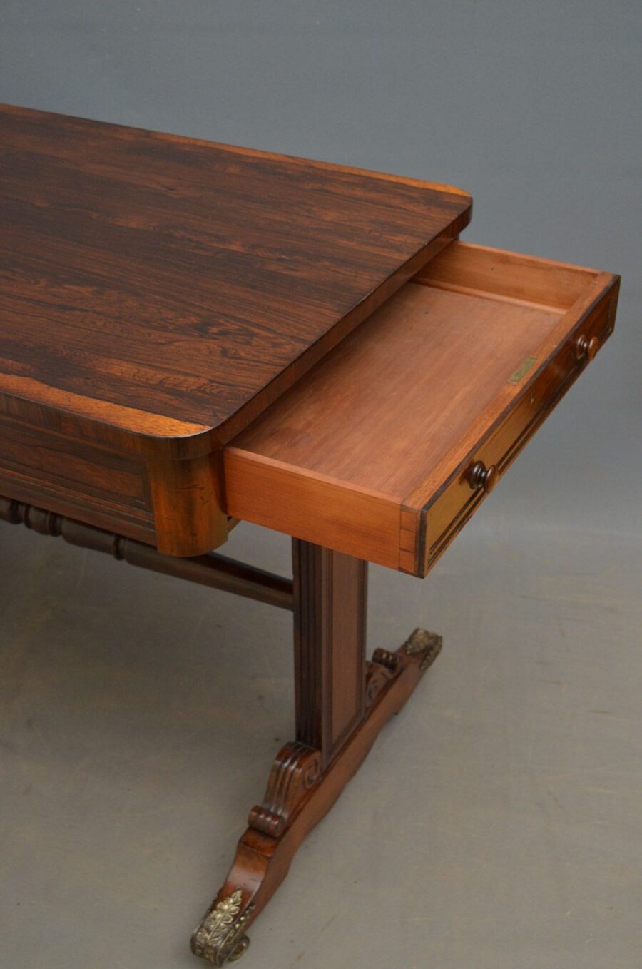 Exceptional Regency Rosewood Library Table of Small Proportions - Image 5