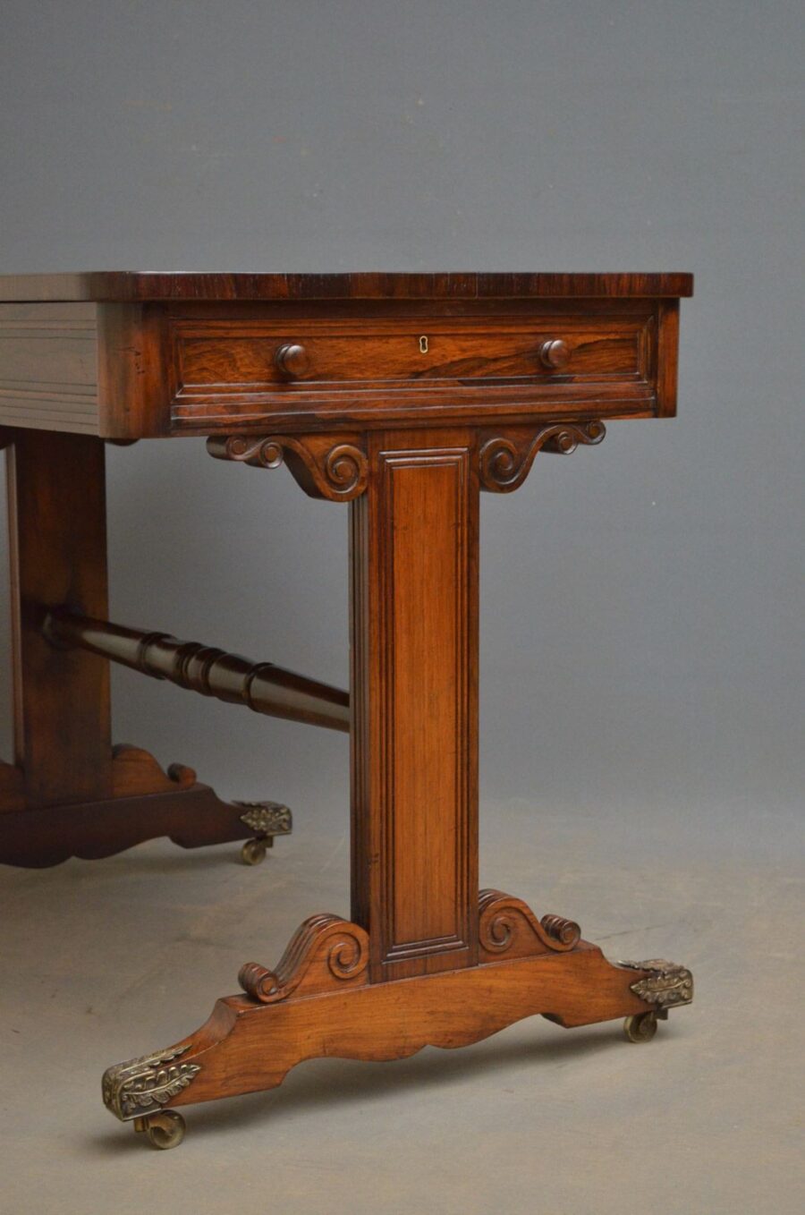 Exceptional Regency Rosewood Library Table of Small Proportions - Image 6