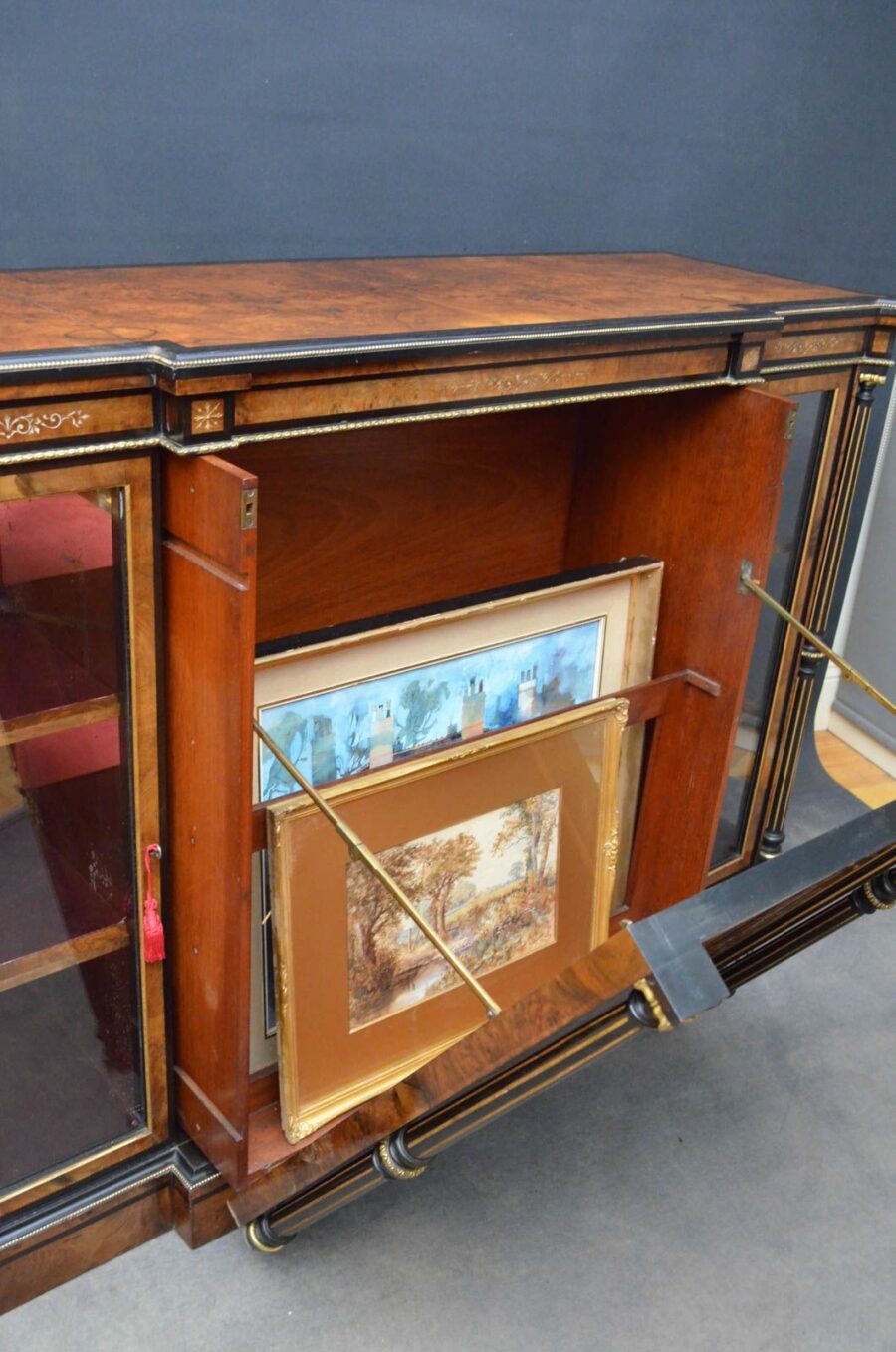 Exhibition Quality Credenza with Picture Stand and Storage - Image 6