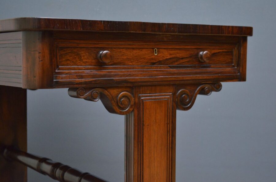 Exceptional Regency Rosewood Library Table of Small Proportions - Image 7