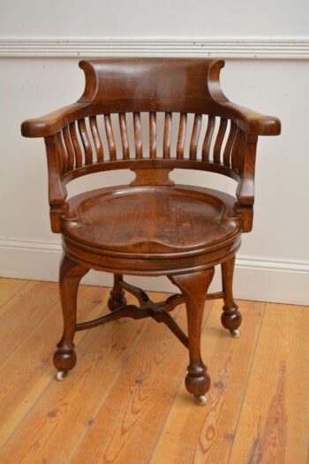 Victorian Solid Oak Office Chair