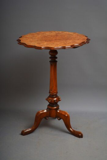 Victorian Walnut Pedestal Side Table Pillar Occasional Table
