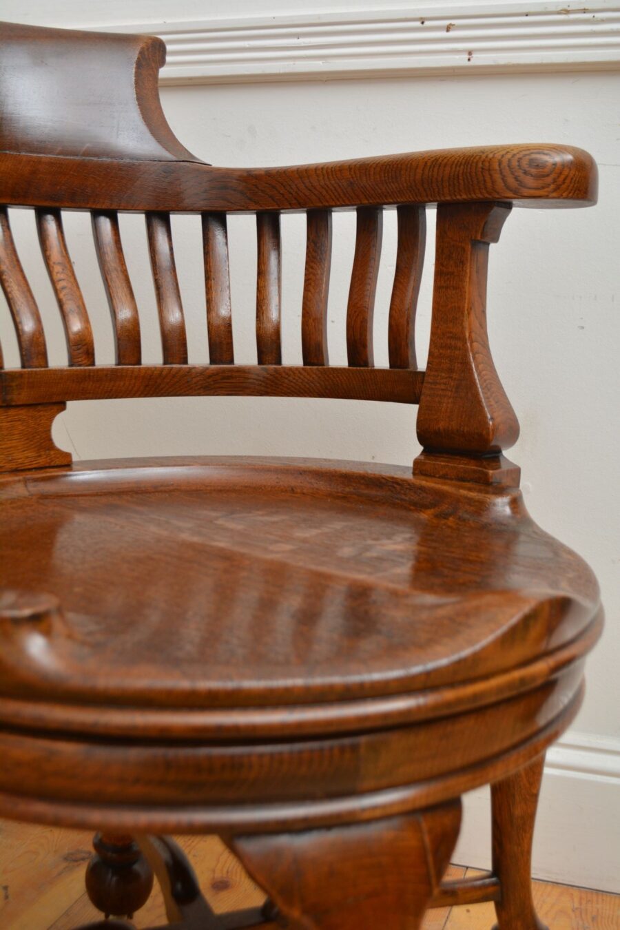 Victorian Solid Oak Office Chair - Image 2