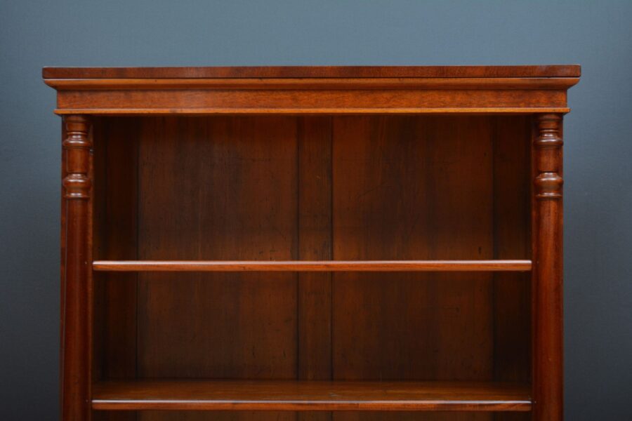 Low Victorian Mahogany Open Bookcase - Image 10