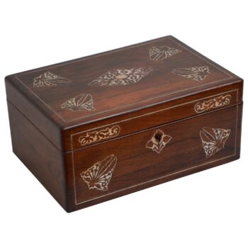 Elegant Early Victorian Jewellery Box with Tray