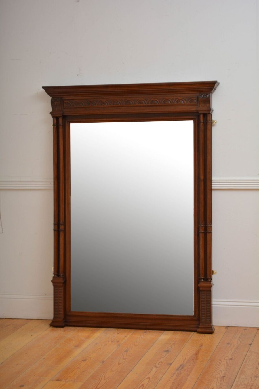 Turn of the Century Walnut Wall Mirror H152cm