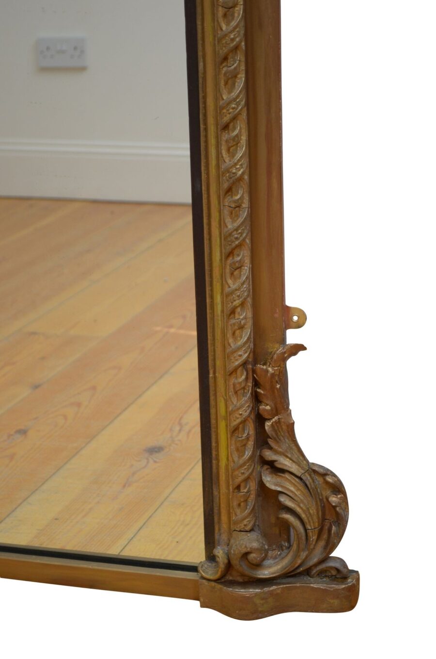 A Large 19th Century Gilded Wall Mirror H155cm - Image 11
