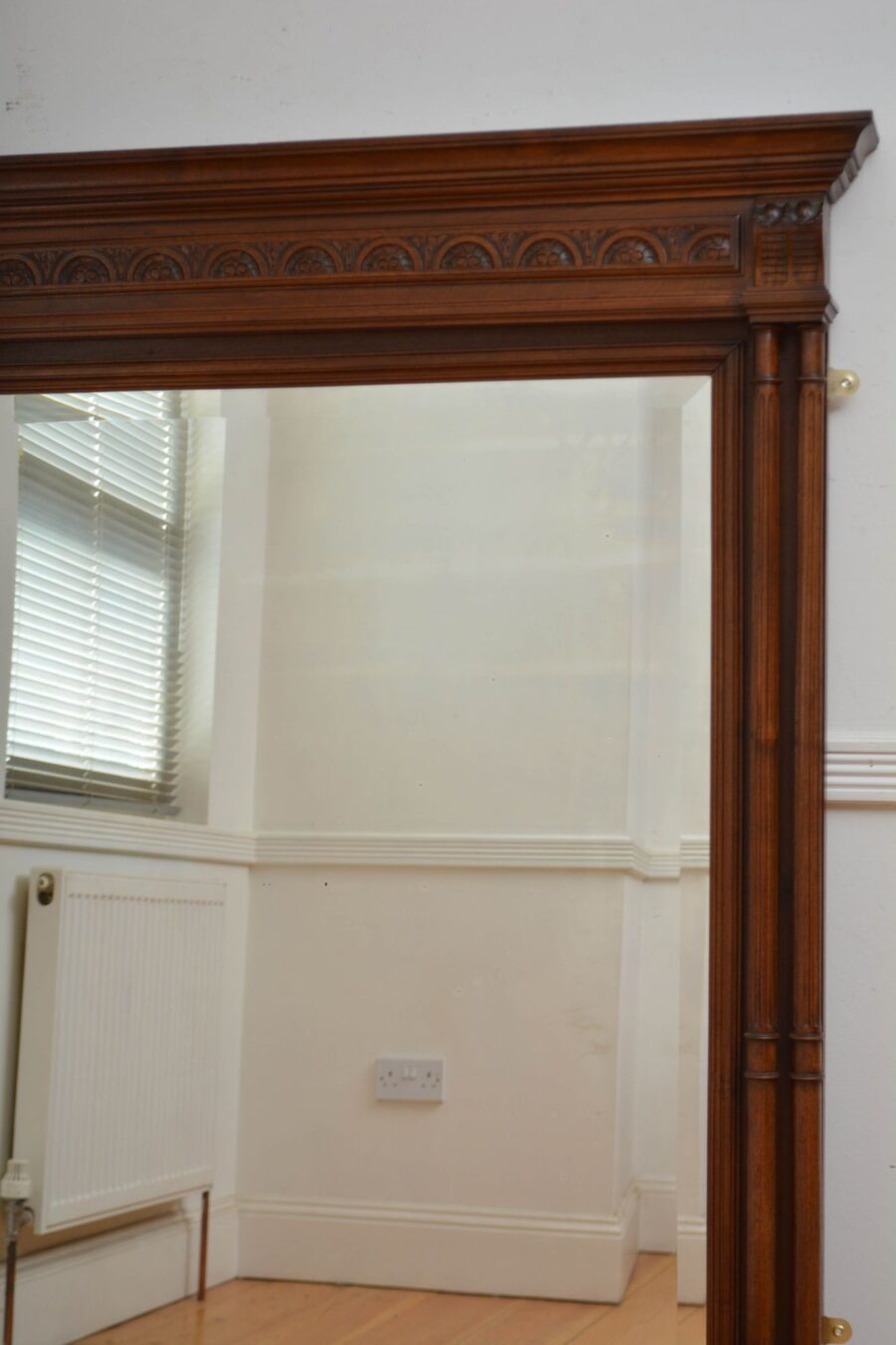 Turn of the Century Walnut Wall Mirror H152cm - Image 11