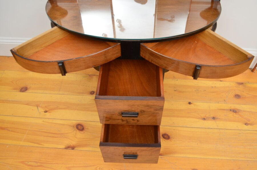 Art Deco Figured Walnut Dressing Chest or Dressing Table - Image 12