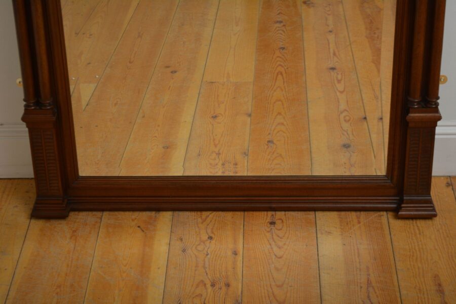 Turn of the Century Walnut Wall Mirror H152cm - Image 12