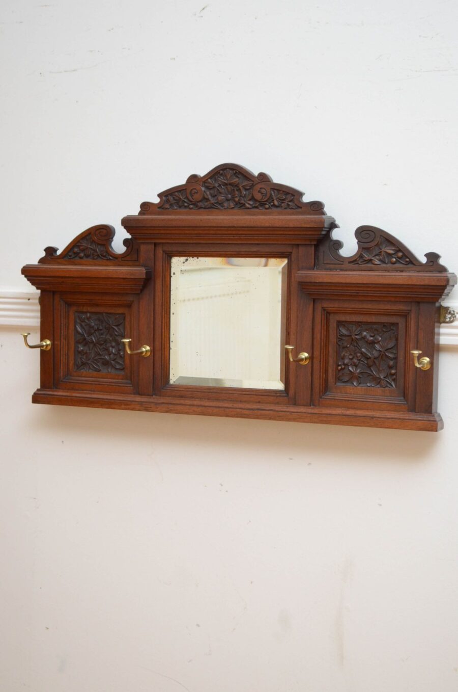 Edwardian Walnut Coat Rack Coat Hooks - Image 3