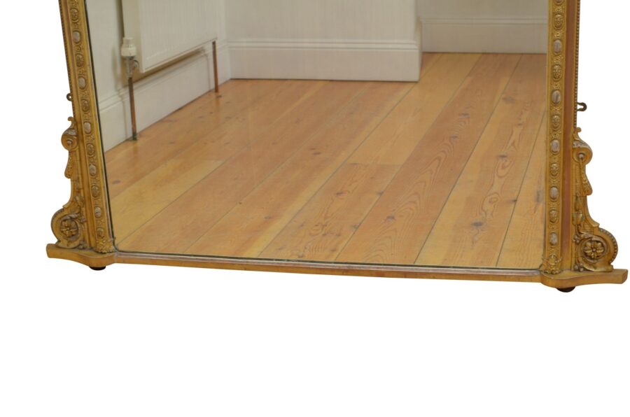 Victorian English Gilded Wall Mirror H151cm - Image 3