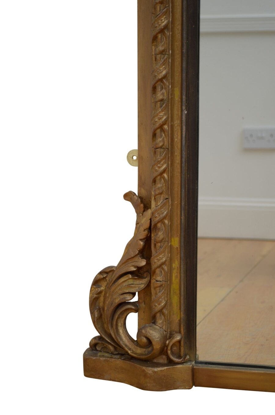 A Large 19th Century Gilded Wall Mirror H155cm - Image 4
