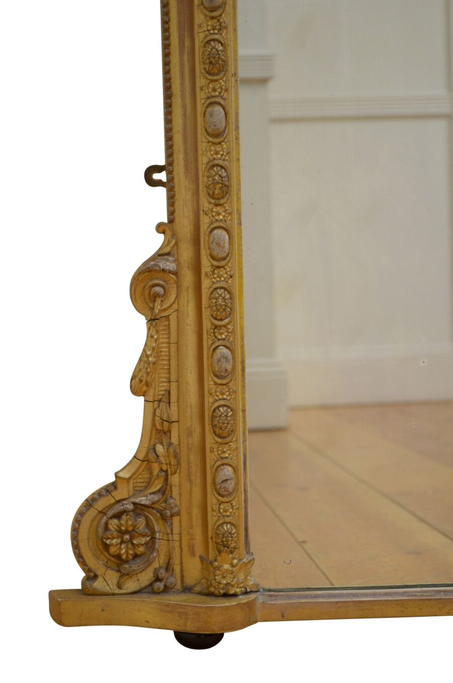 Victorian English Gilded Wall Mirror H151cm - Image 4