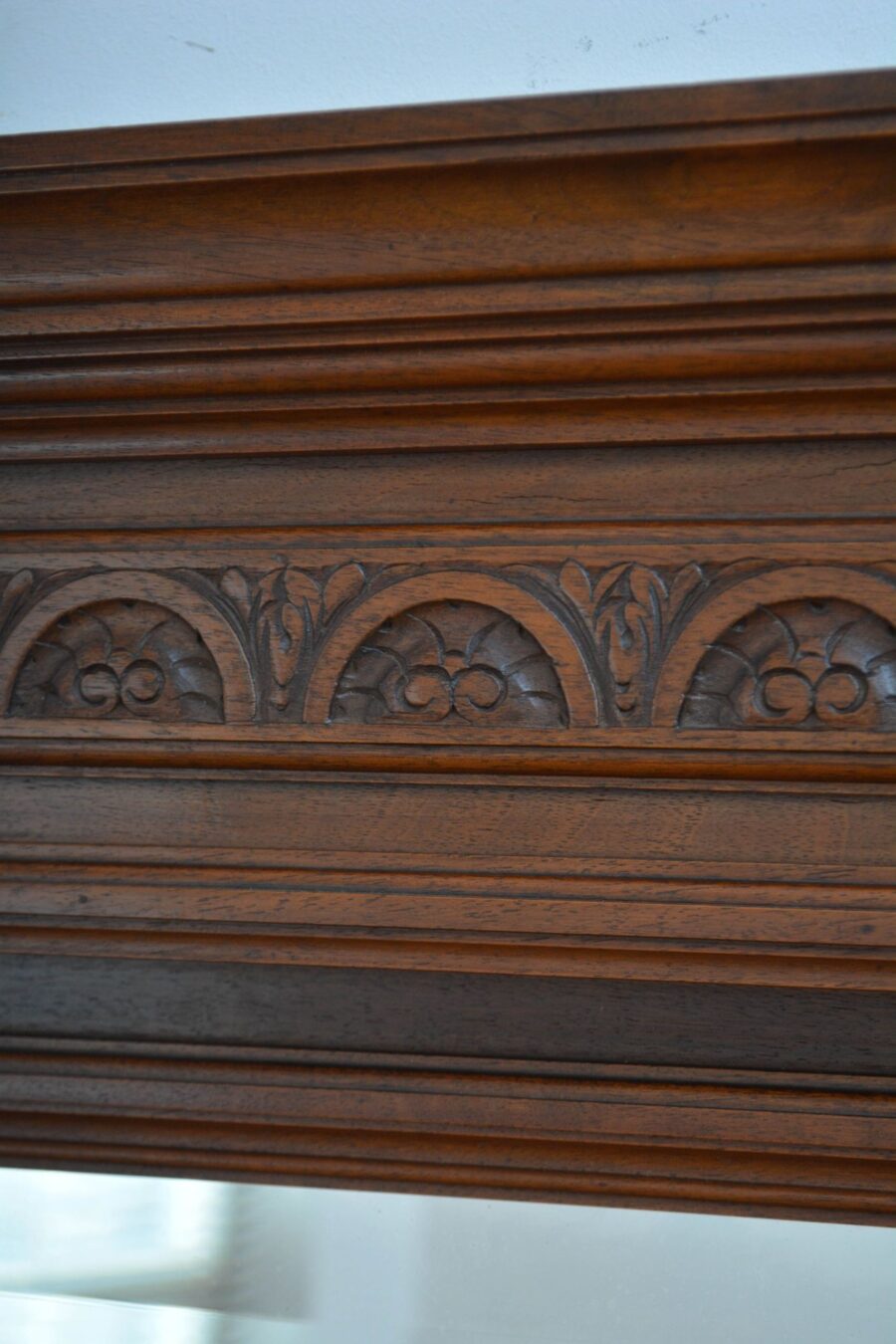 Turn of the Century Walnut Wall Mirror H152cm - Image 5