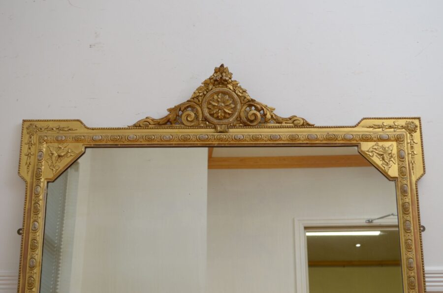 Victorian English Gilded Wall Mirror H151cm - Image 6