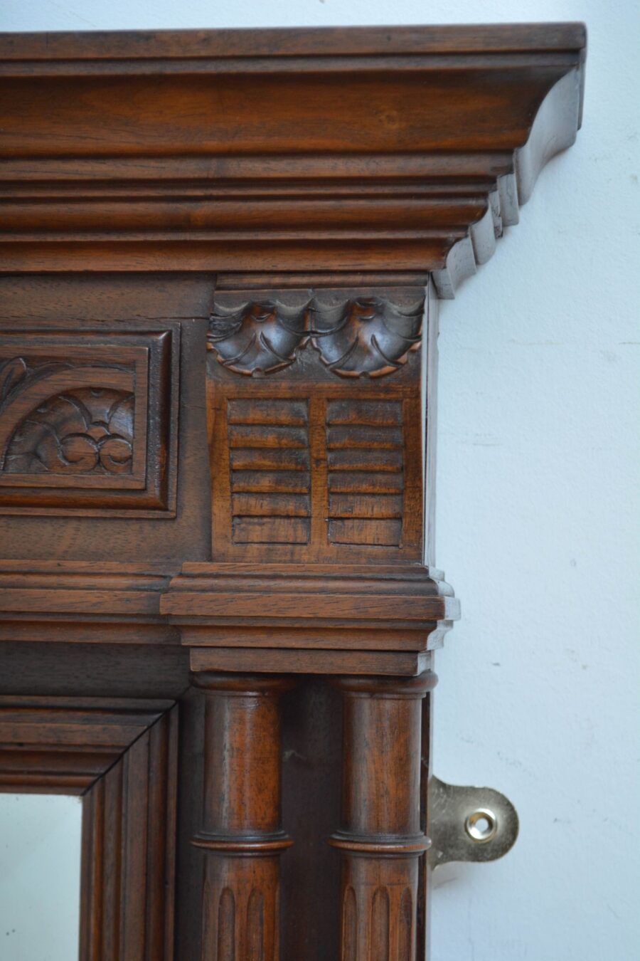 Turn of the Century Walnut Wall Mirror H152cm - Image 6
