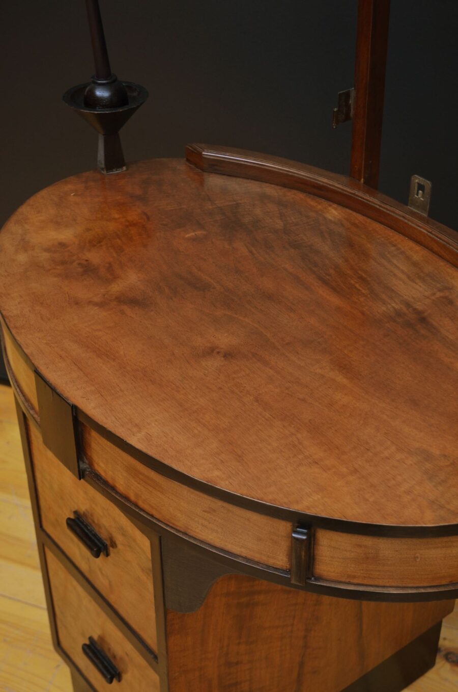 Art Deco Figured Walnut Dressing Chest or Dressing Table - Image 7
