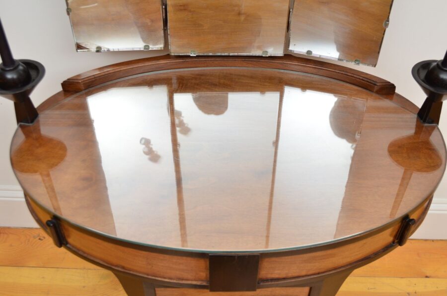 Art Deco Figured Walnut Dressing Chest or Dressing Table - Image 9