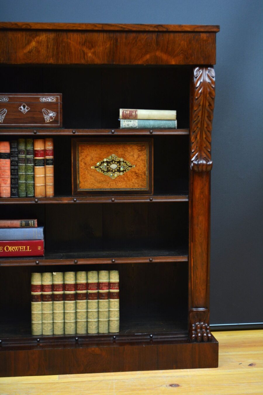 William IV Open Bookcase in Rosewood - Image 9