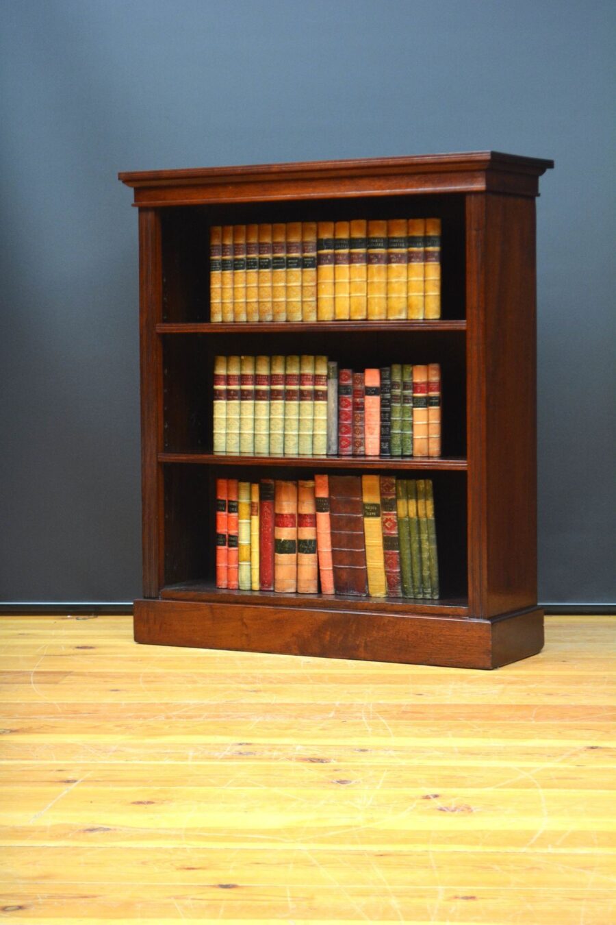 Victorian Walnut Open Bookcase of Narrow Proportions
