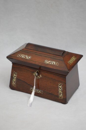 English Regency Rosewood Sarcophagus Jewellery Box