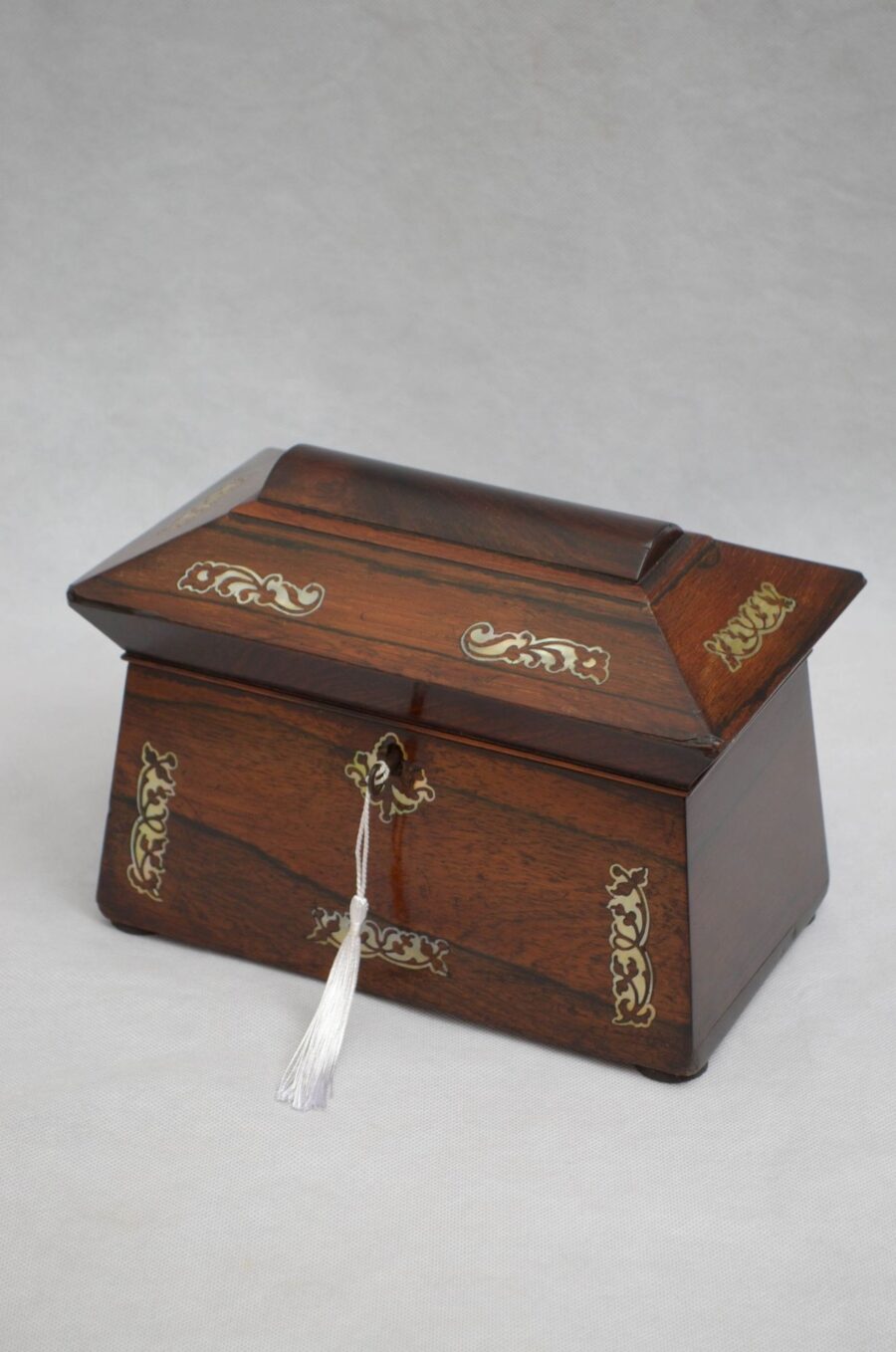 English Regency Rosewood Sarcophagus Jewellery Box
