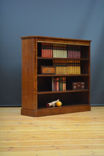Victorian Walnut and Inlaid Open Bookcase