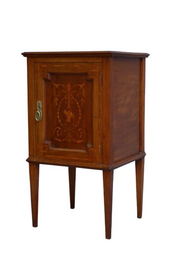 Edwardian Mahogany and Inlaid Bedside Cabinet