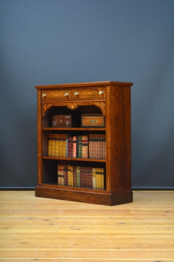 Edwardian Inlaid Open Bookcase in Rosewood