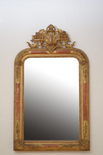 19th Century French Gilded Pier Mirror H111cm