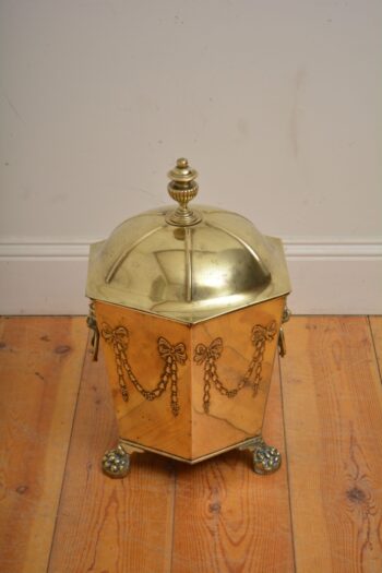 Edwardian Brass Coal Bin Plant Pot Planter