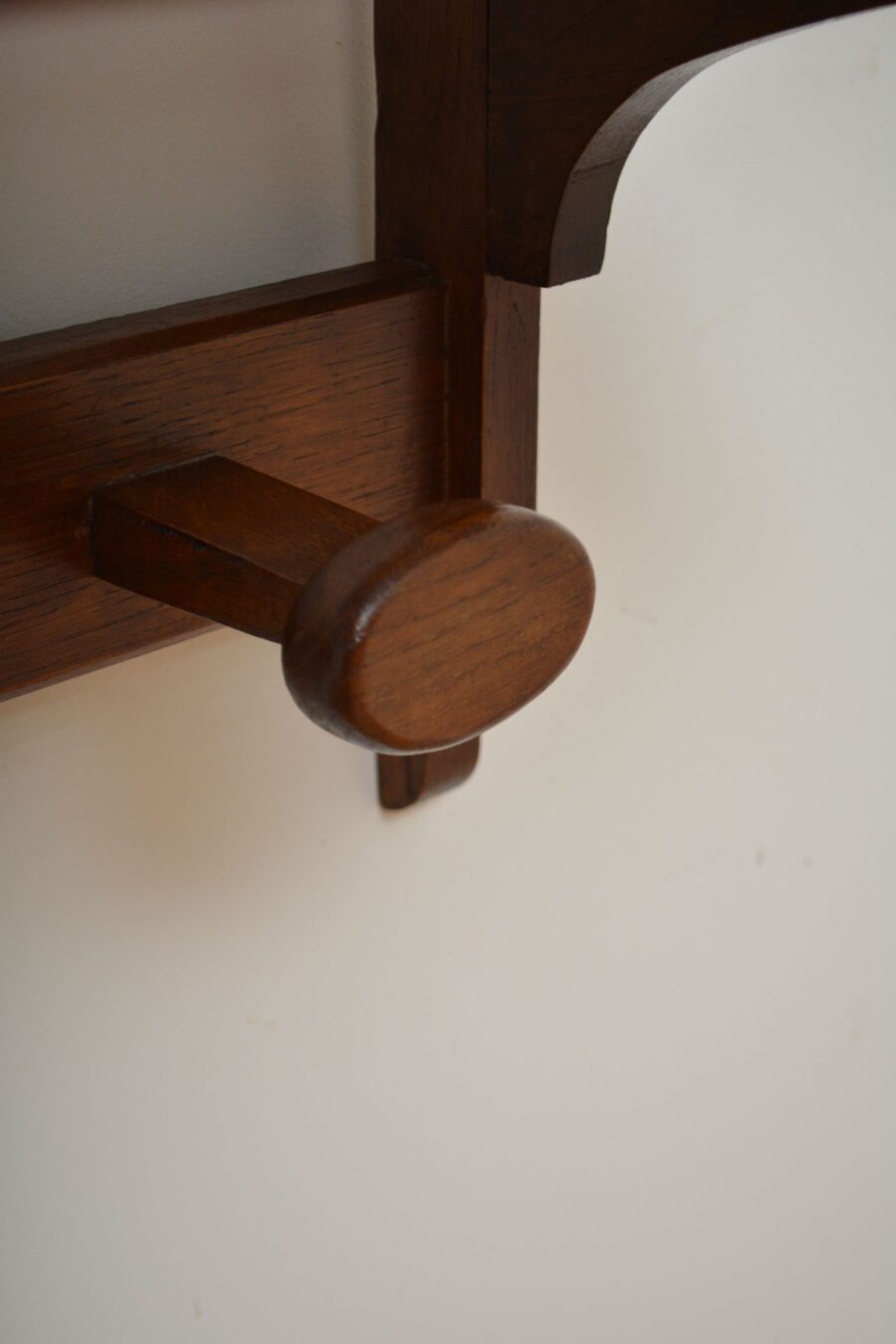 Vintage Oak Coat Rack Coat Hooks in Oak - Image 11