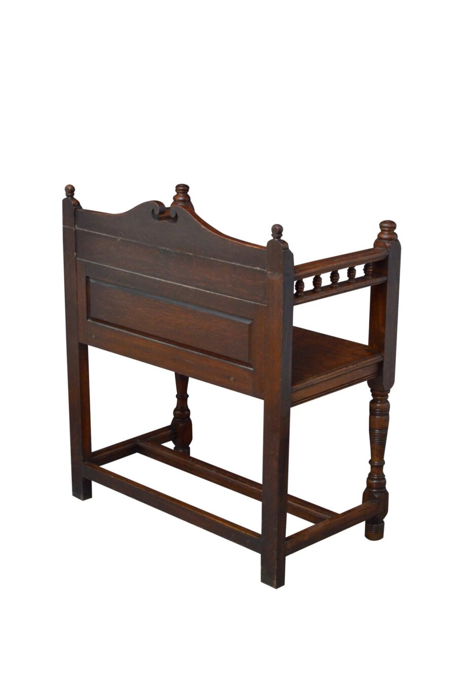 Victorian Solid Oak Hall Bench - Image 12