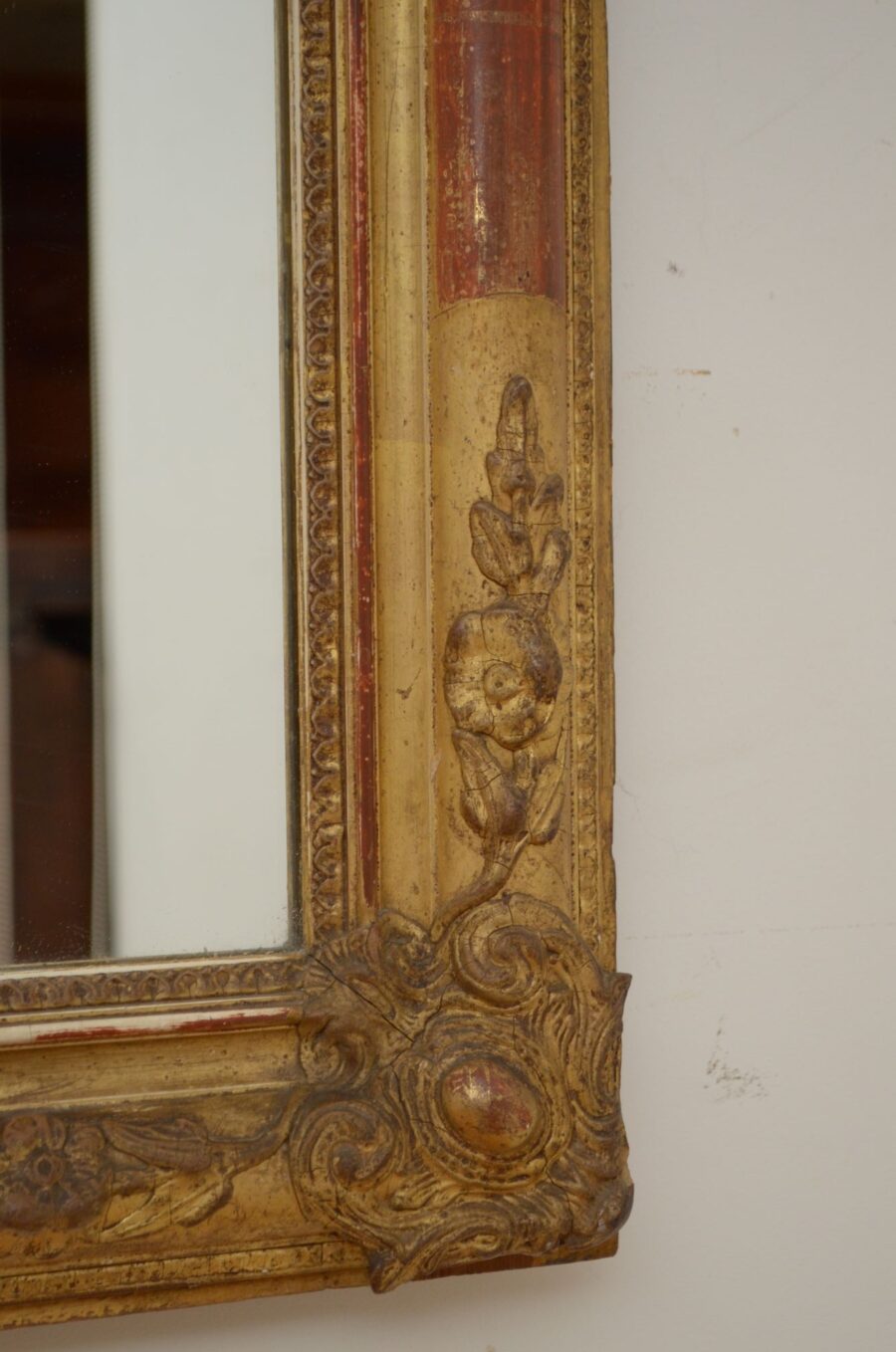 19th Century French Gilded Pier Mirror H111cm - Image 12