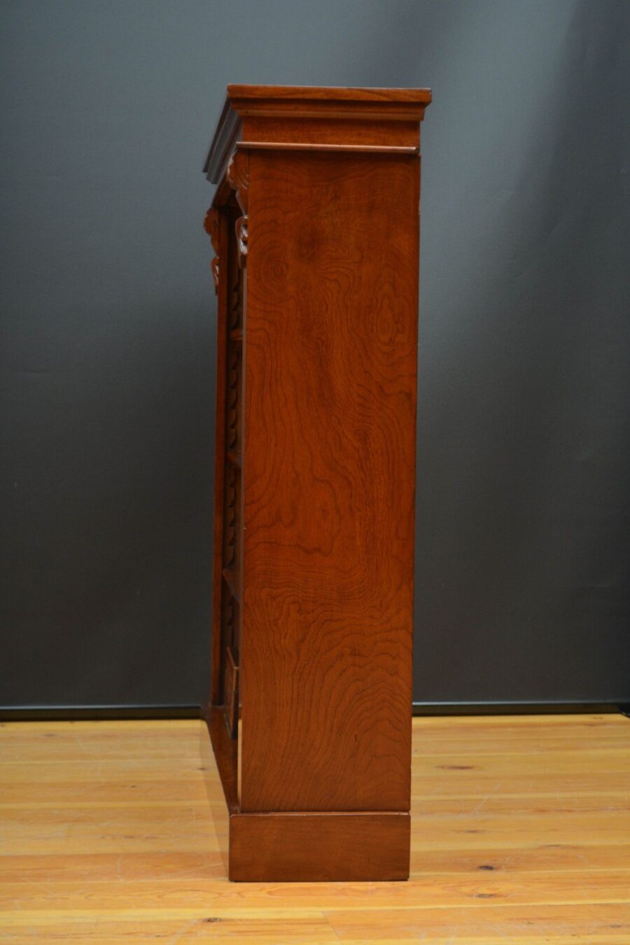 Late Victorian Figured Walnut Open Bookcase - Image 16