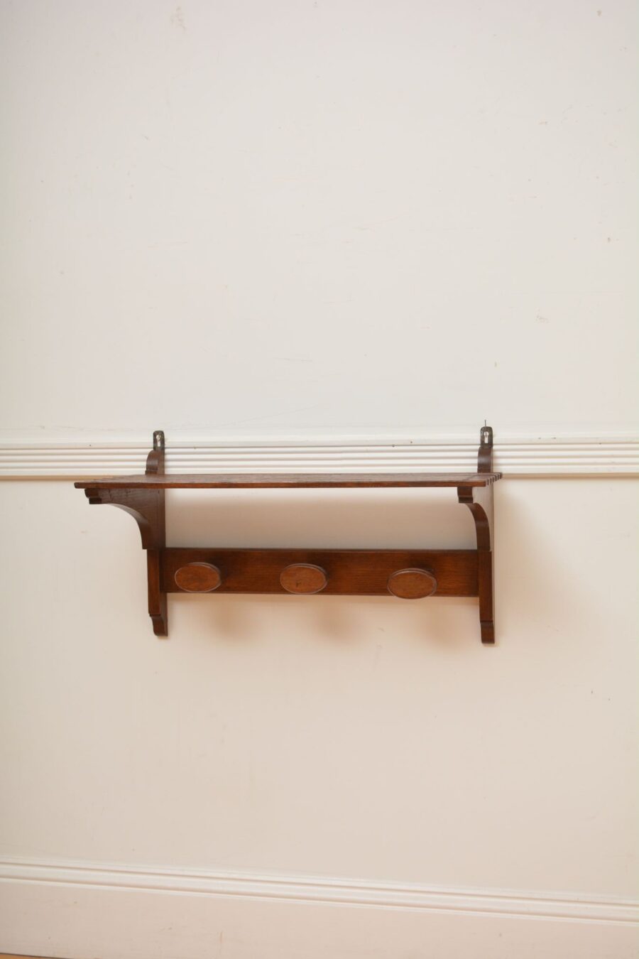Vintage Oak Coat Rack Coat Hooks in Oak - Image 2