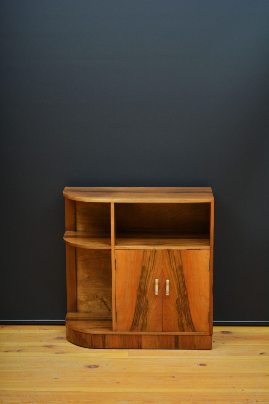 Low Art Deco Figured Walnut Cabinet / TV Stand - Image 2