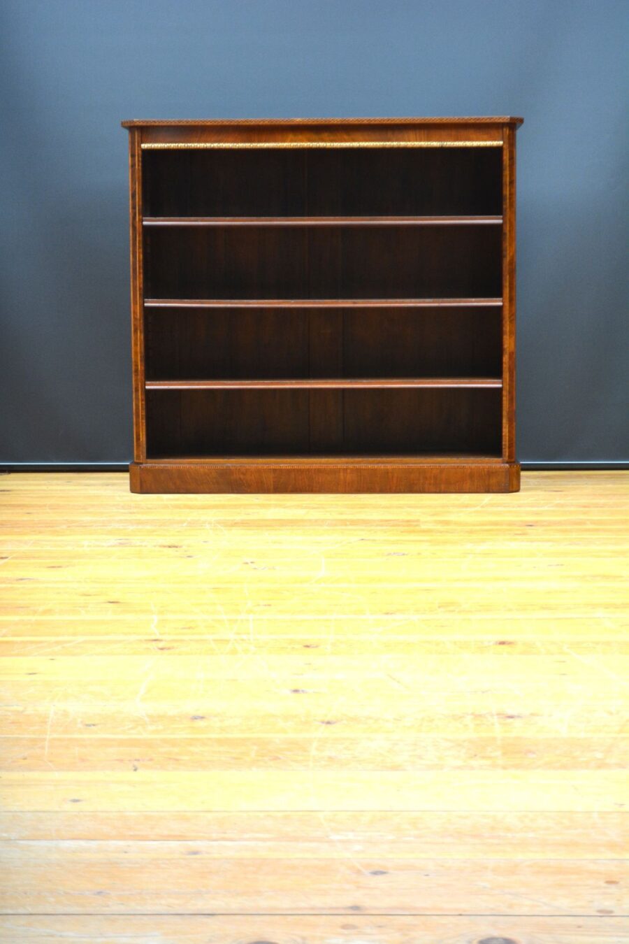 Victorian Walnut and Inlaid Open Bookcase - Image 3