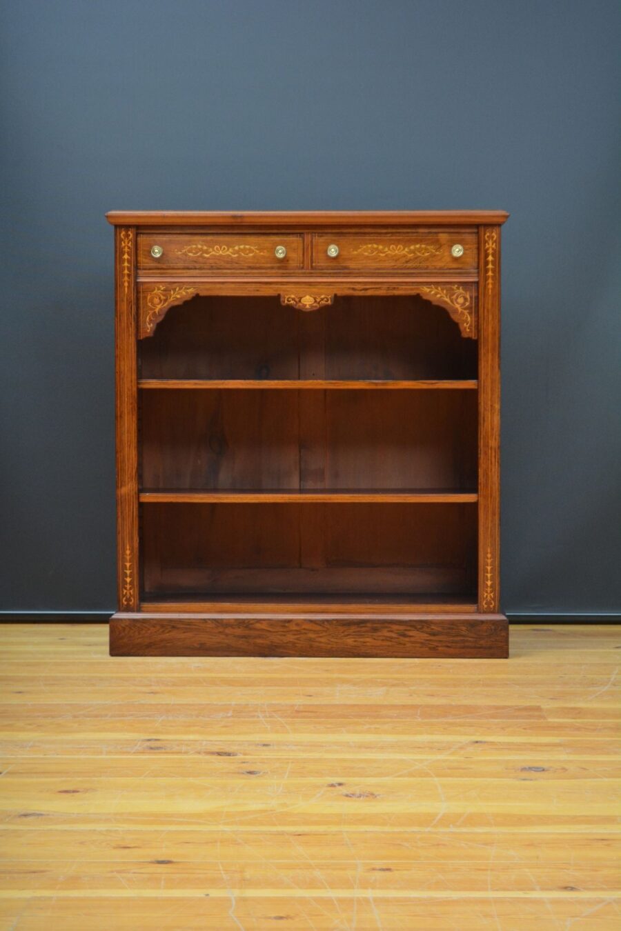 Edwardian Inlaid Open Bookcase in Rosewood - Image 3