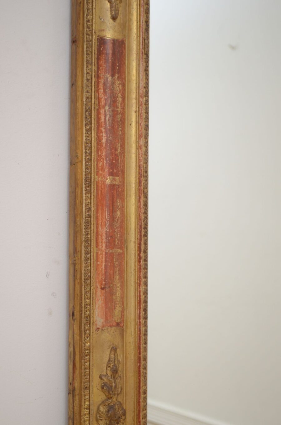 19th Century French Gilded Pier Mirror H111cm - Image 4