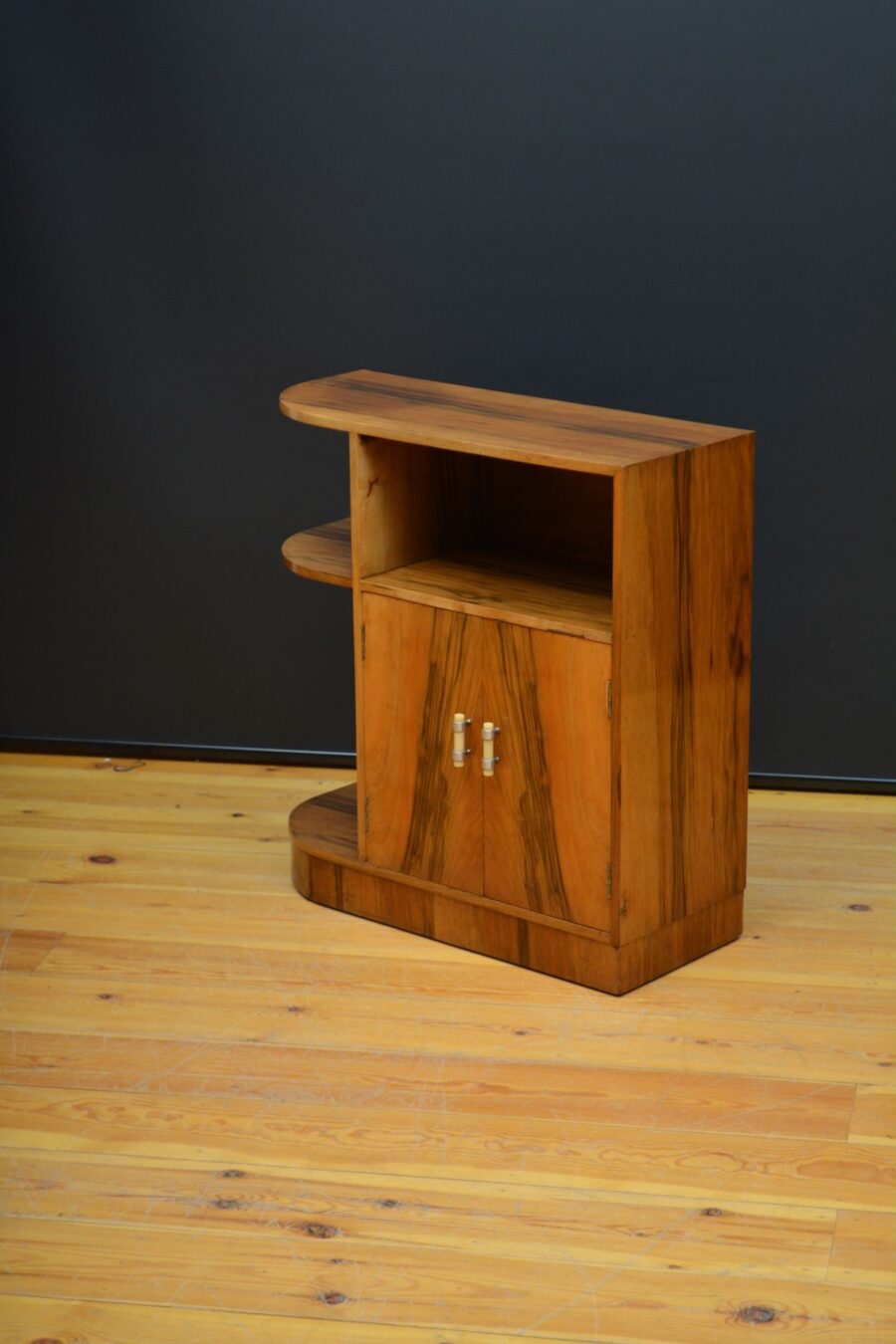 Low Art Deco Figured Walnut Cabinet / TV Stand - Image 4