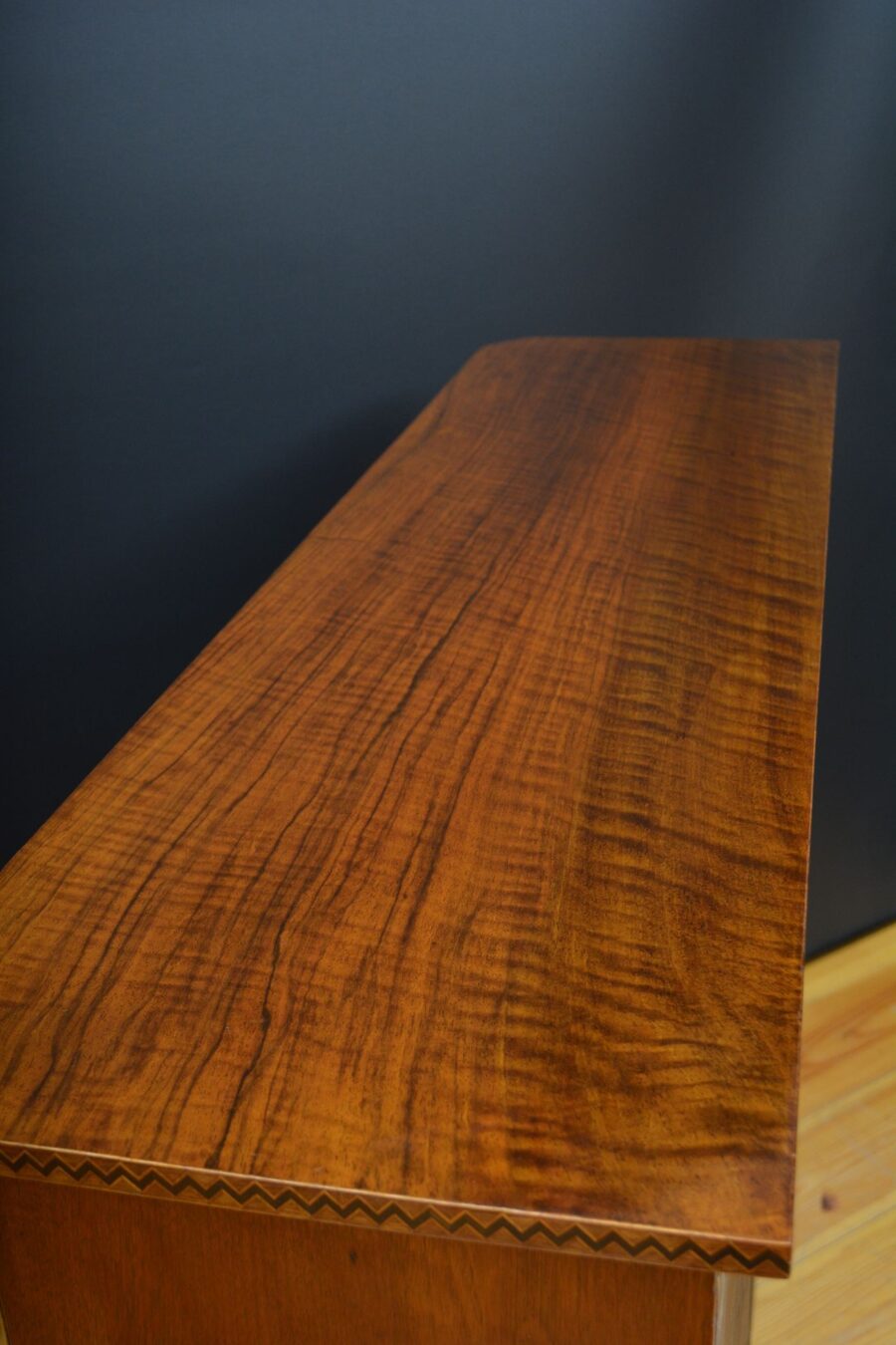 Victorian Walnut and Inlaid Open Bookcase - Image 5