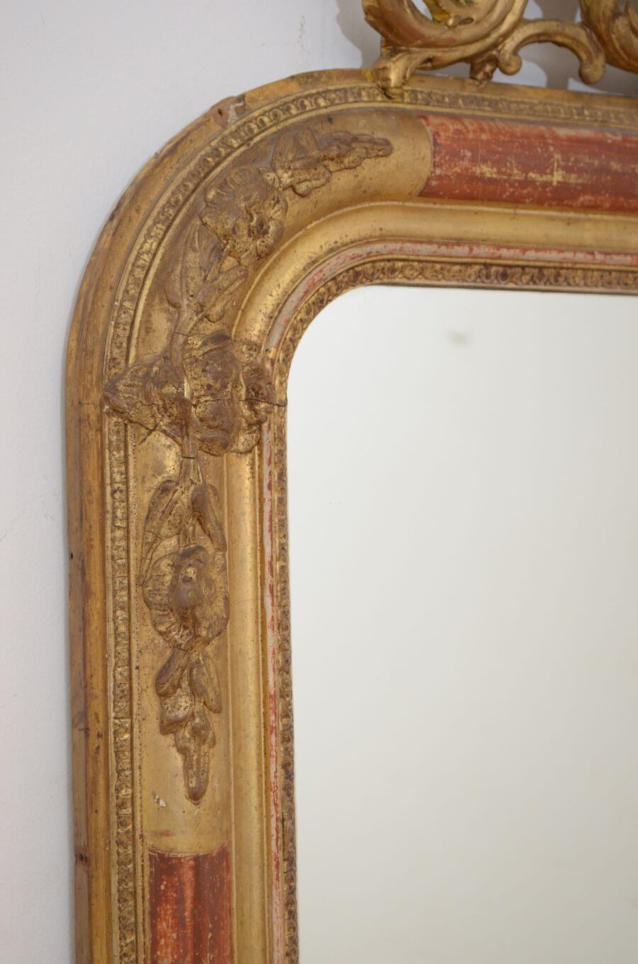 19th Century French Gilded Pier Mirror H111cm - Image 5