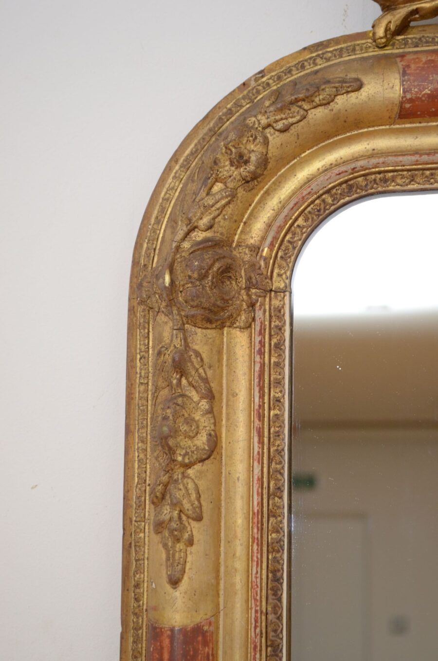 19th Century French Gilded Pier Mirror H111cm - Image 7