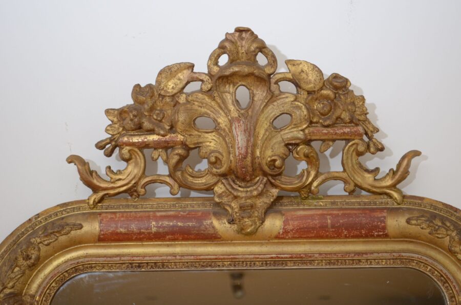 19th Century French Gilded Pier Mirror H111cm - Image 8