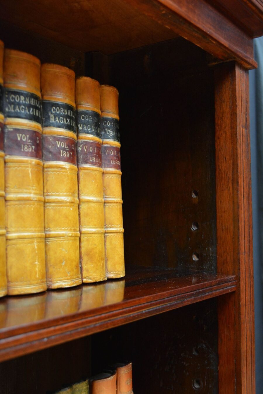 Victorian Walnut Open Bookcase of Narrow Proportions - Image 8