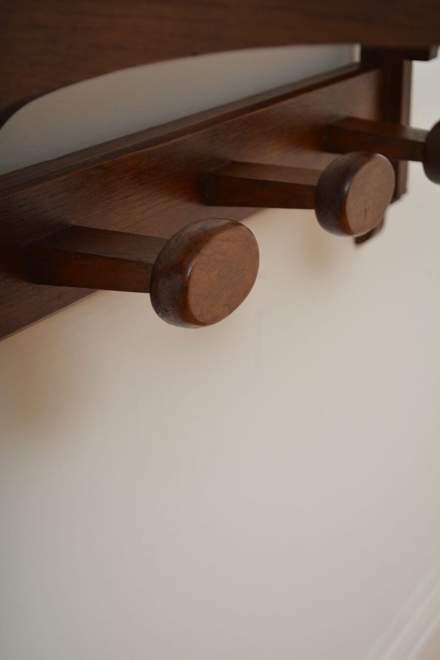 Vintage Oak Coat Rack Coat Hooks in Oak - Image 9