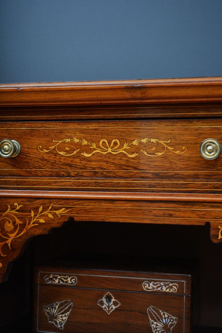 Edwardian Inlaid Open Bookcase in Rosewood - Image 10