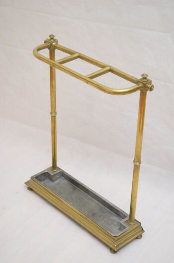 Victorian Brass D Shaped Walking stick Stand Umbrella Stand